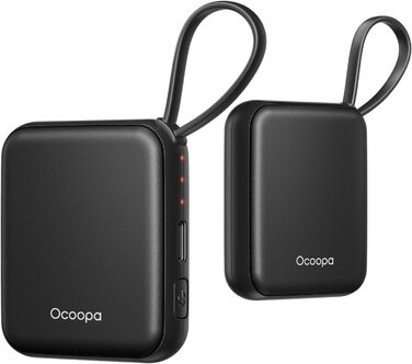 Електричні грілки для рук Ocoopa 2 шт. з акумулятором 4000mAh, USB, 3 режими нагріву, до 52°C, подарунок на Новий рік, для зими, катання на лижах, подорожей та активного відпочинку, UT5 Nano Wiesengeflüster (Ocoopa x Künstleredition), чорний