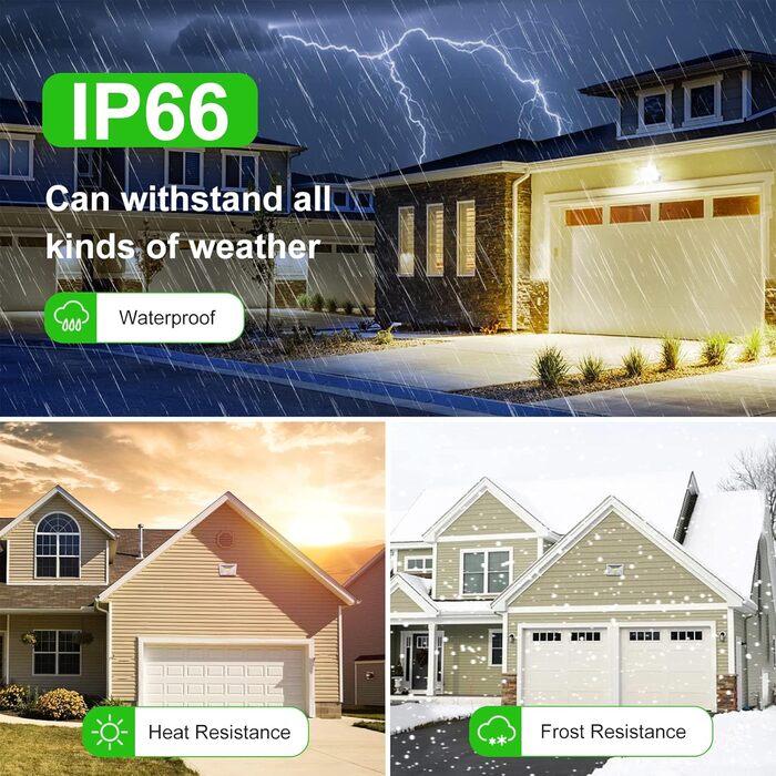 CLY LED Floodlights Outdoor, 50W LED Floodlights, 2 Pack Super Bright 4300LM LED Spotlights, 6500K Cool White IP66 Waterproof LED Outdoor Lights for Backyard, Driveway, Garage, Walkway, Garden