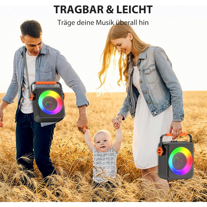 Машина караоке з 2 бездротовими мікрофонами, портативна Bluetooth 5.3 караоке-система, динамік з RGB-підсвічуванням, караоке-система для дому та вечірок, модель S66-new