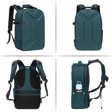 MOSISO Рюкзак для камери, DSLR/SLR/беззеркальної фототехніки, водонепроникний, з кріпленням для штатива, відділення для ноутбука 15-16 дюймів, сумісний з Canon/Nikon/Sony, блакитно-зелений