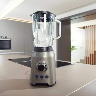 Блендер Black+Decker 1200 Вт, 1,5 л, імпульсний режим, знімна пластикова чаша, 4-лезові ножі з нержавіючої сталі, легке очищення