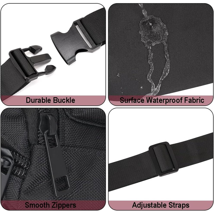 Чоловіча/жіноча поясна сумка Bauchtasche (Чорна) - спортивна, для подорожей, прогулянок з собакою