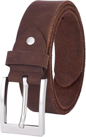 Чоловічий шкіряний ремінь BELTER 38 мм з подарунковою коробкою. Підходить для талії 32W-35W (довжина 105 см). Колір: коричневий