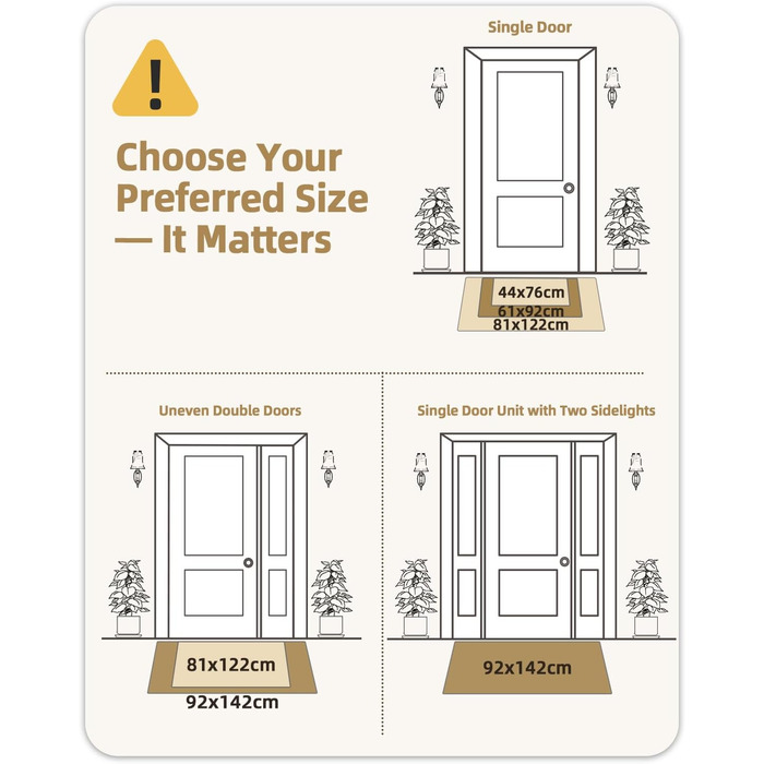 Килимок вхідний COLOR&GEOMETRY 44 x 76 см, протибрудовий килим для дому, нековзкий килимок біля дверей, колір хакі