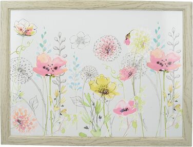 CREATIVE TOPS Everyday Use Home Cushioned Beanbag Knee Table with 'Watercolor Sketch' Decorative Print, 44 x 34 cm (44.5 x 34.3 cm), MDF, Multi/Color, 43.8 x 33.8 x 9.5 cm