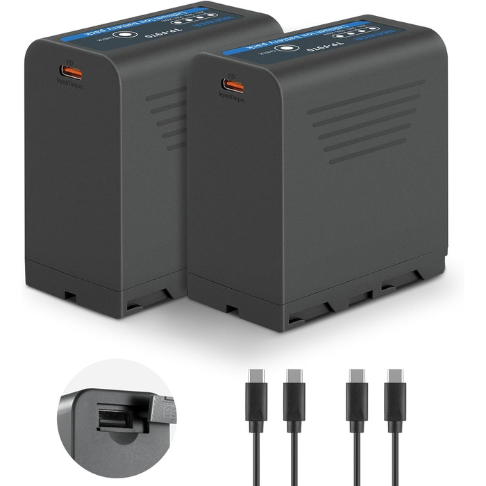 Зарядний пристрій NEEWER Micro USB для акумуляторів Sony NP-F550/F750/F960/F970, NP-FM50/FM70/FM90, QM71D, 91D, NP-F500H/F55H (2 шт. NP-F970)