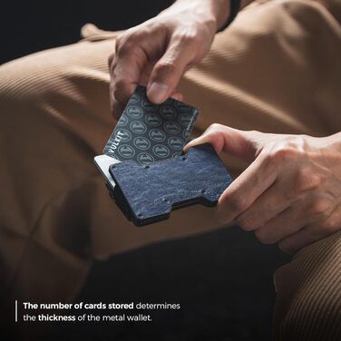 Кластинка для карт VULKIT з відділенням для грошей, чоловіча, металева, з AirTag, RFID захистом, тонкий дизайн, зелений (ретро шкіра, темно-синій)