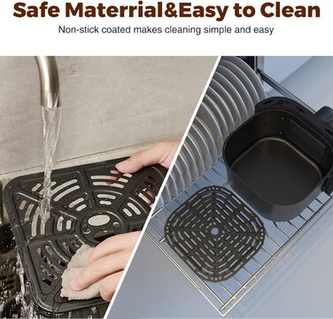 Фритюрниця Joyami Heißluft XXL 5.7L з сенсорним керуванням, 1700W, 8 програм, без олії, чорна