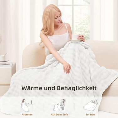 Електрична ковдра з підігрівом 130x180 см з таймером та захистом від перегріву, 9 режимів нагріву, функція пам'яті, для дому, офісу, ліжка