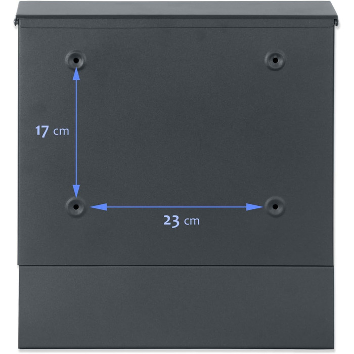 Поштовий ящик Verda з газетницею, нержавіюча сталь, антрацит, 2 ключі - дизайнерський настінний ящик з прихованим замком