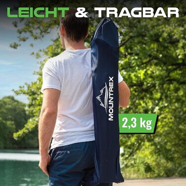 Крісло для кемпінгу MOUNTREX, складане, до 120 кг, з регульованими підлокітниками, для риболовлі, пляжного відпочинку, компактне, легке, з підстаканником та сумкою (блакитне)