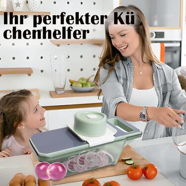 Набір для нарізання овочів та зелені 6-в-1: тертка, нарізач цибулі, кухонні аксесуари