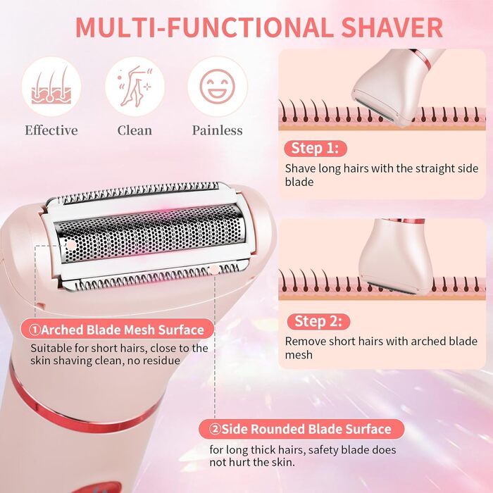 Електричний жіночий триммер Cozary 3-в-1: для бікіні, тіла, носа. Водонепроникний, з LCD-дисплеєм