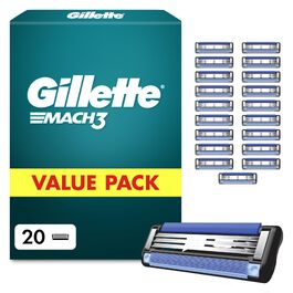 Смінні леза для чоловічих бритв Gillette Mach 3, 20 шт, сині