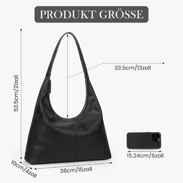 Сумка жіноча GSenhui Hobo з м'якої шкіри, чорна вінтажна сумка-тоут на плече, повсякденна