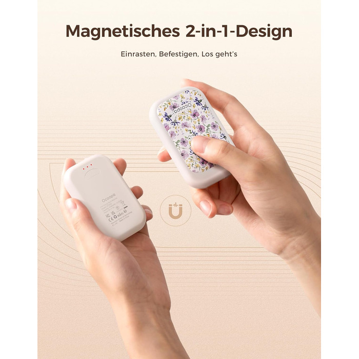 Електричні грілки для рук OCOOPA AI з магнітом, 5000mAh, 2 шт., ультратонкі, для жінок, подарунок, зима