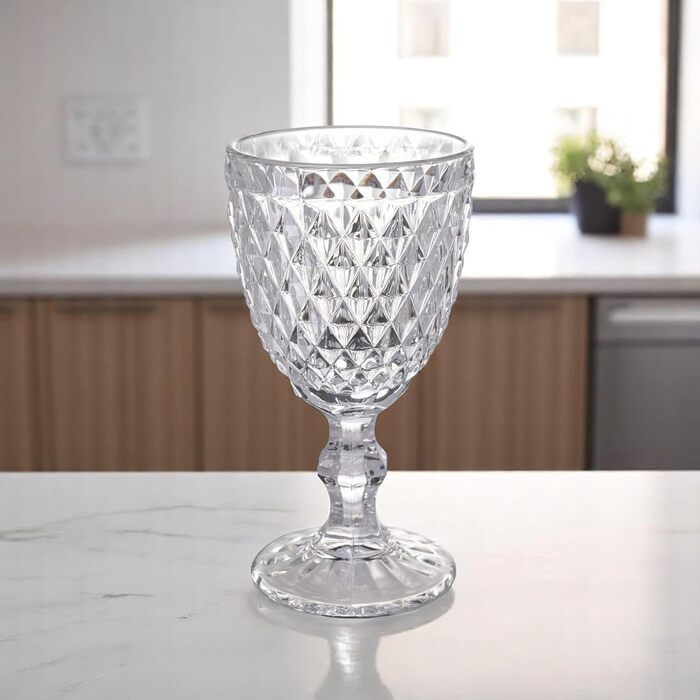 Вінтажний набір з 6 кольорових келихів для вина та напоїв з діамантовим візерунком, келихи для лонг-дрінків та коктейлів з тисненням, склянка, келих, бокал, склянка для води, келих-кубок