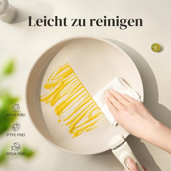 Redchef Ceramic Nonstick Pan Set - 6 Piece Induction Cookware Set (20, 24, 28cm) - PFOA, PTFE, PFAS Free