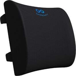 Набір подушок для сидіння та спини Everlasting Comfort – з Memory Foam та гелевою інфузією. Ергономічні подушки для офісного крісла, авто та геймінгу. Нековзкі, дихаючі та пранні (2. Оригінальна спинна подушка (Чорний))