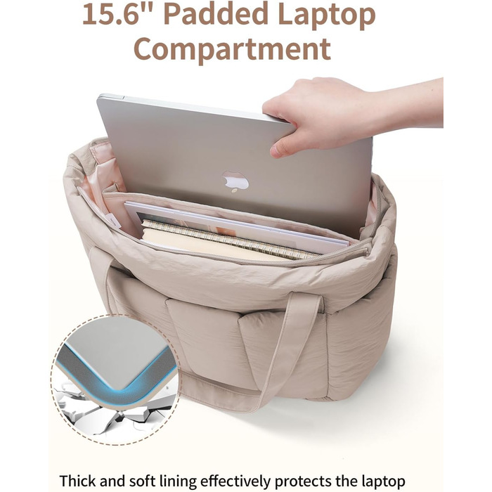 Сумка жіноча Narwey шопер велика, легка для роботи, школи, плеча, сумка для вчительки, Tote Bag з багатьма кишенями (Хакі)