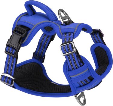 Нашийник для собак великих порід, антинатягний, світловідбиваючий, дихаючий, легкий, безпечний, м'який, Tarngrün XL, Tarngrün (1 шт., колір: синій)