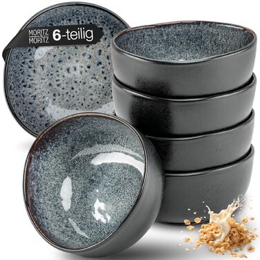 Набір органічних мюслі-мисок Moritz & Moritz (6 шт.), сірий колір, 500 мл, кераміка, сучасний дизайн, стійкі до миття в посудомийній машині