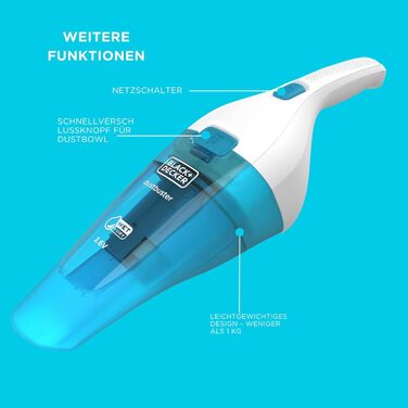 Акумуляторний ручний пилосос Black+Decker Dustbuster WDC115WA-QW 3.6V для сухого та вологого прибирання