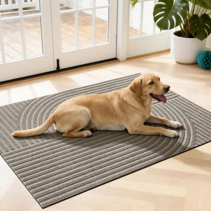 Привідний килимок FEOMOS 60x90 см для дому та вулиці, протиковзний вологопоглинаючий килим для вхідних дверей, коридору, балкона та кухні, бежевий, можна прати