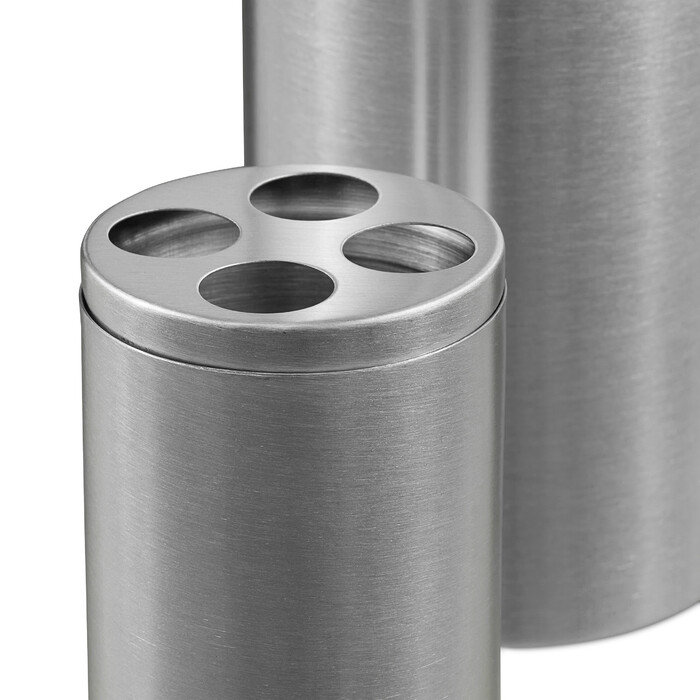 Relaxdays 4-piece Bathroom Set in Matte Silver