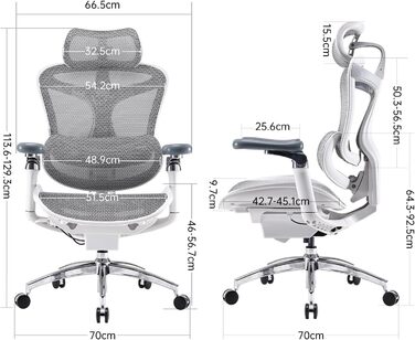 SIHOO Doro C300 Pro Ergonomic Office Chair with ultra-soft 6D armrests, dynamic lumbar support, seat depth adjustment, and adjustable backrest, desk chair for home office (White) White Upgrade Functional