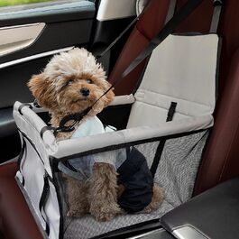 Автомобільний лежак для собак, сірий, 40x32x24 см, Oxford, дихаючий, знімний, складний