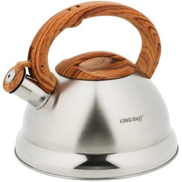Чайник електричний Kinghoff Kh-3236, 3L, з свистком, нержавіюча сталь, сріблястий