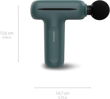Масажер Medisana MG 200 Mini: 4 насадки, 5 рівнів інтенсивності, Smart-режим, довга робота від акумулятора, кейс