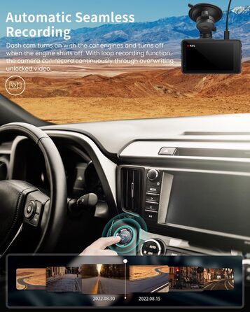 iZEEKER Dashcam 2.5K: відеореєстратор з дисплеєм 3' та 32GB карткою пам'яті, нічне бачення, WDR, 170° кут огляду, G-сенсор, паркувальний режим, Type-C