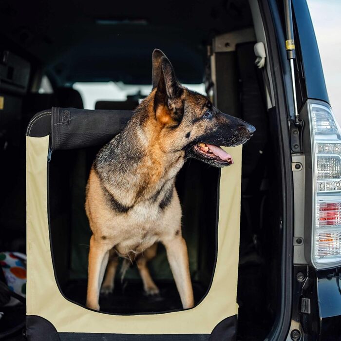 Складана переносна переносна коробка для собак та котів Fudajo (50x35x35 см, 700x520x500 мм, бежева)