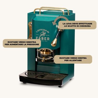 Faber Pro Deluxe Brass Coffee Machine with E.S.E. Paper Pads 44 mm