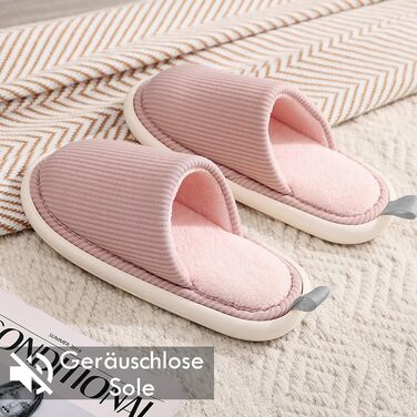 Домашні тапочки унісекс - легкі, безшумні, з неслизькою підошвою, для жінок та чоловіків, ідеальні для зими, в приміщенні та на вулиці, розміри 36-43 EU, 40/41 EU, рожеві