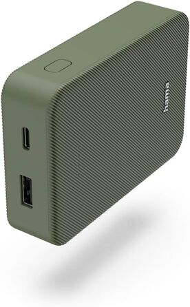 Powerbank Hama Colour 10 10000mAh: зелений, USB-C, USB-A, LED дисплей, портативний зарядний пристрій