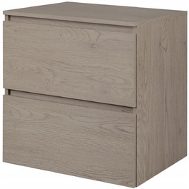 Підвісна шафа під умивальник у ванну з стільницею, 60 см, світлий дуб, з доводчиками