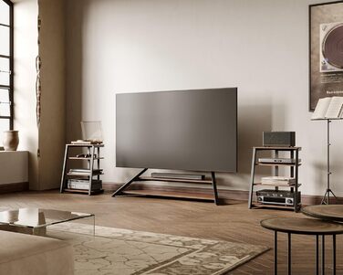 HiFi тумба FITUEYES для вінілу та аудіотехніки з полицями, 61x52x78 см - коричнева