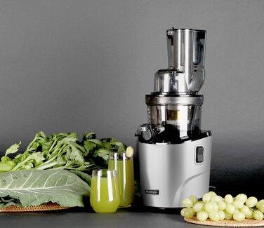 Соковитискач Kuvings REVO830, електричний, для цілих фруктів і овочів, 240 Вт, сріблястий матовий