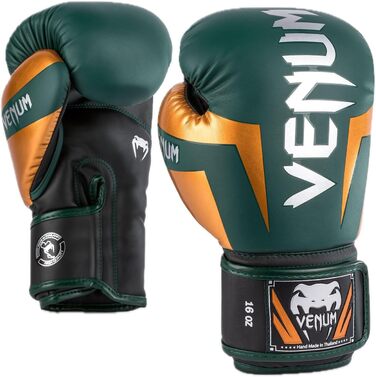 Боксерські рукавички Venum Elite (зелений/бронзовий/срібний, 10 Oz)