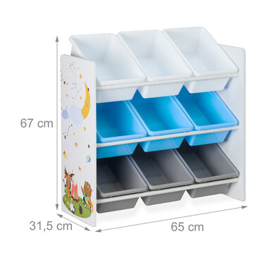 Relaxdays Children's Shelving Unit with 9 Boxes and Motif