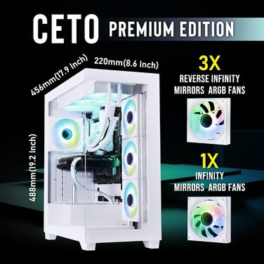 Корпус ПК BitFenix CETO Premium Edition Mid Tower White