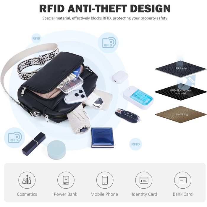 Сумка жіноча через плече MUIIKOLA кросбоді, екошкіра, чорна. Регульований ремінець.