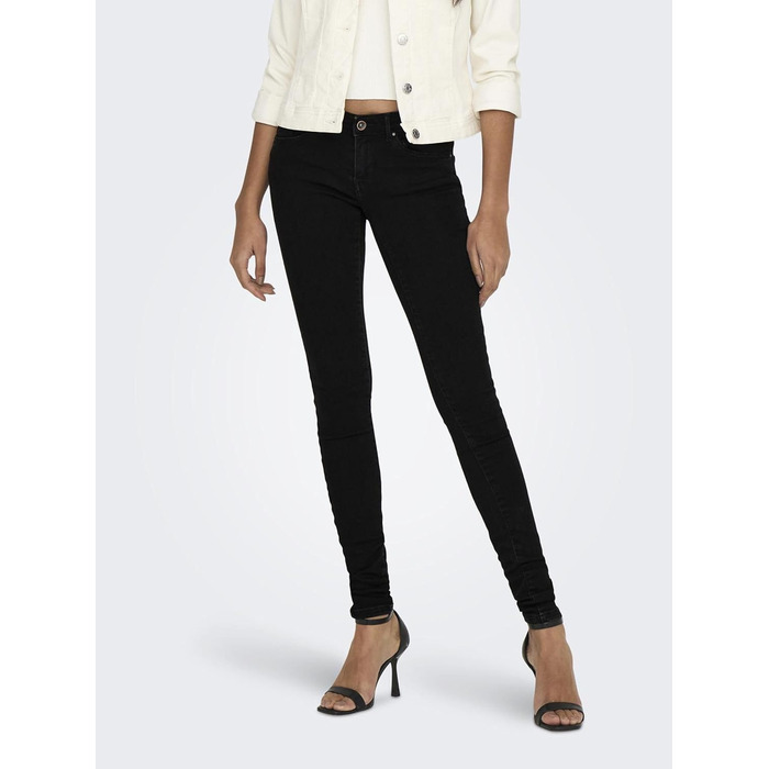 Жіночі скінні джинси ONLY Coral низька талія, чорний денім 28W/30L