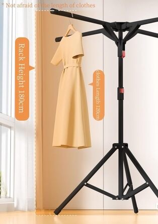 Сушарка для білизни Standtrockner Hoch Klappbar - розкладна сушарка для білизни з 4 крилами для балкона, в приміщенні та на вулиці (білий/чорний)