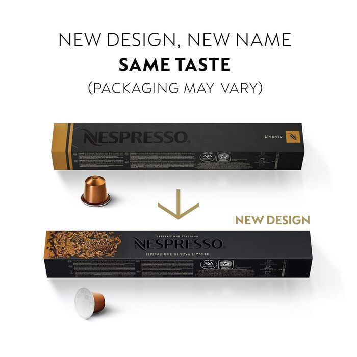 Кава Nespresso Original Livanto, середнього обсмаження, 100 капсул (50 шт.)