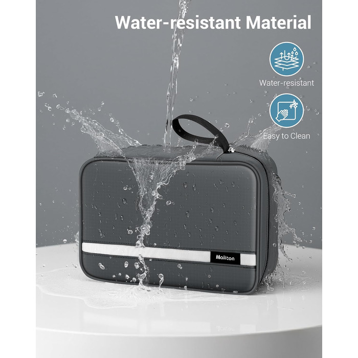 Сумка для туалетних аксесуарів Maliton: велика водонепроникна сумка-органайзер для подорожей, спорту та басейну | 4 відділення | Складана та компактна (Сірий)