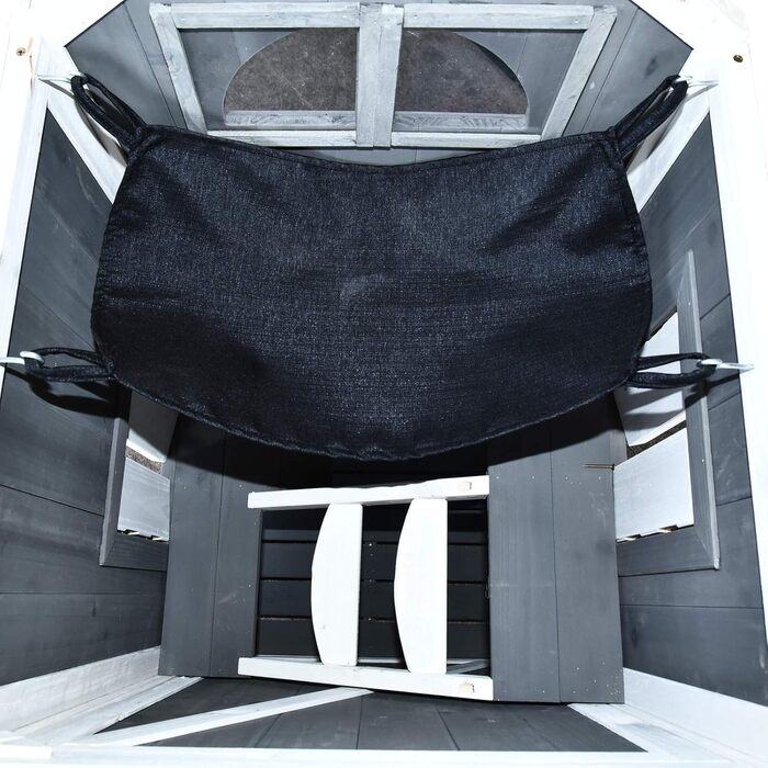 Будинок для котів PawHut на вулицю, 2-поверховий, з теневого дерева, сірий, 59 x 55 x 109 см